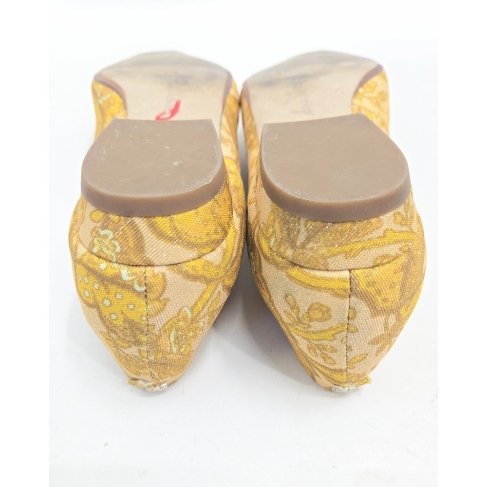 Sam Edelman Janina Flats Size 9.5 Turmeric Gold Floral Brocade Buckle Ballet - Picture 12 of 13
